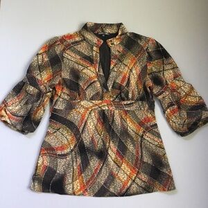 Y2K Boho Chk Texture Babydoll Top
